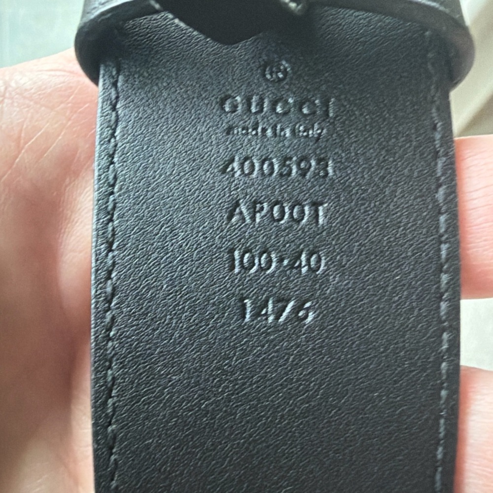 Gucci Black Leather Double G Marmont Belt - Picture 2 of 7